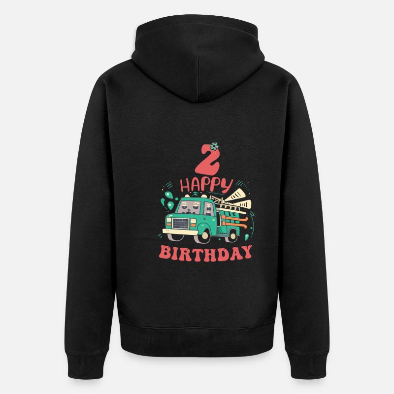 2e anniversaire les gars - Veste à capuche bio Premium Unisexe - noir