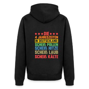 Die 4 Jahreszeiten In Deutschland - Unisex Premium Bio Zip Hoodie - Schwarz - Hinten - Nico (187cm)