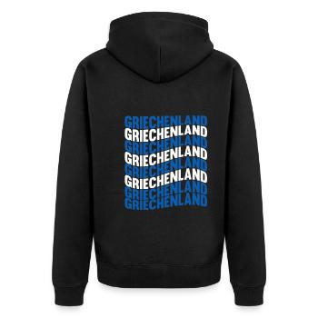 Griechen Grieche Griechenland - Unisex Premium Bio Zip Hoodie - Schwarz - Hinten - Nico (187cm)