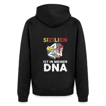Sicile Sicilienne Sicile - Veste à capuche bio Premium Unisexe - noir - Dos - Nico (187cm)