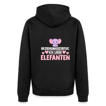 Elefant Elefanten - Unisex Premium Bio Zip Hoodie - Schwarz - Hinten - Nico (187cm)