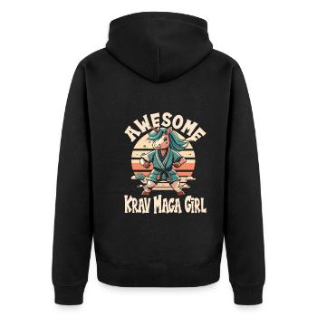 Krav Maga - Veste à capuche bio Premium Unisexe - noir - Dos - Nico (187cm)