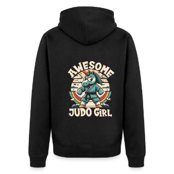 Judo - Veste à capuche bio Premium Unisexe - noir - Dos - Nico (187cm)