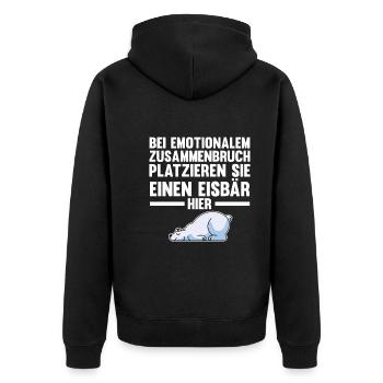 Eisbär Eisbären - Unisex Premium Bio Zip Hoodie - Schwarz - Hinten - Nico (187cm)