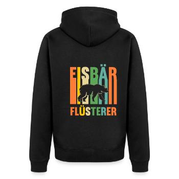 Eisbär Eisbären - Unisex Premium Bio Zip Hoodie - Schwarz - Hinten - Nico (187cm)