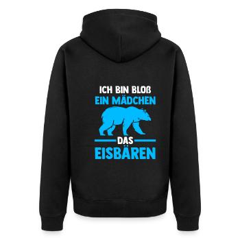 Eisbär Eisbären - Unisex Premium Bio Zip Hoodie - Schwarz - Hinten - Nico (187cm)