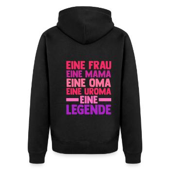 Mutter Mama Oma Uroma - Unisex Premium Bio Zip Hoodie - Schwarz - Hinten - Nico (187cm)