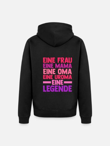 Mutter Mama Oma Uroma - Unisex Premium Bio Zip Hoodie - Schwarz