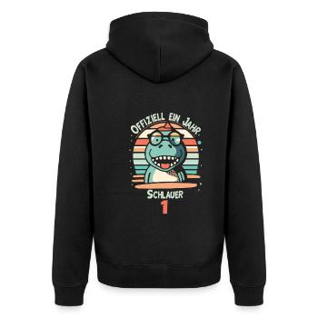 1. Geburtstag - Unisex Premium Bio Zip Hoodie - Schwarz - Hinten - Nico (187cm)