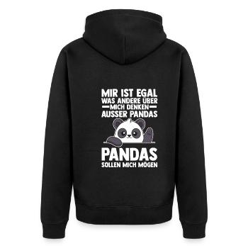 Pandabär Panda - Unisex Premium Bio Zip Hoodie - Schwarz - Hinten - Nico (187cm)