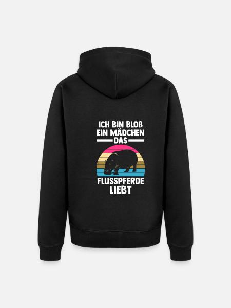 Nilpferd Flusspferd - Unisex Premium Bio Zip Hoodie - Schwarz