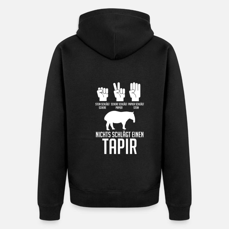 Tapir - Unisex Premium Bio Zip Hoodie - Schwarz