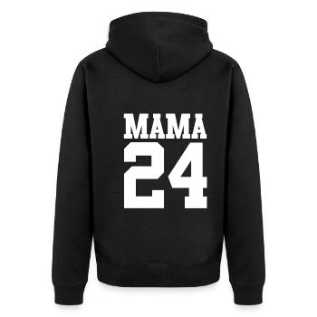 Maman à venir 2024 - Veste à capuche bio Premium Unisexe - noir - Dos - Nico (187cm)