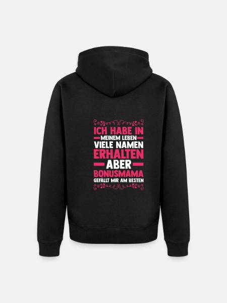 Stiefmutter Stiefmama Bonusmama - Unisex Premium Bio Zip Hoodie - Schwarz