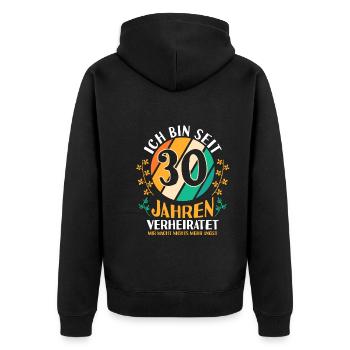 Ehe Perlenhochzeit 30 Jahre Verheiratet Hochzeitst - Unisex Premium Bio Zip Hoodie - Schwarz - Hinten - Nico (187cm)