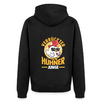 Huhn Hühnerstall Bauernhof Bauer Landwirt Hühner - Unisex Premium Bio Zip Hoodie - Schwarz - Hinten - Nico (187cm)