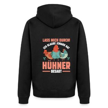 Huhn Hühnerstall Bauernhof Bauer Landwirt Hühner - Unisex Premium Bio Zip Hoodie - Schwarz - Hinten - Nico (187cm)