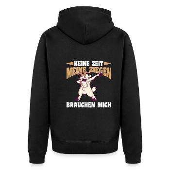 Ziege Ziegenbauer Bauernhof Landwirt Bauer Ziegen - Unisex Premium Bio Zip Hoodie - Schwarz - Hinten - Nico (187cm)