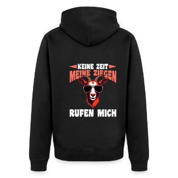 Ziege Ziegenbauer Bauernhof Landwirt Bauer Ziegen - Unisex Premium Bio Zip Hoodie - Schwarz - Hinten - Nico (187cm)