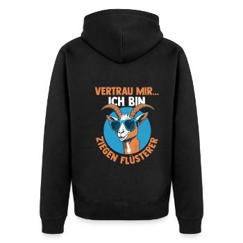 Ziege Ziegenbauer Bauernhof Landwirt Bauer Ziegen - Unisex Premium Bio Zip Hoodie - Schwarz - Hinten - Nico (187cm)