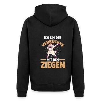 Ziege Ziegenbauer Bauernhof Landwirt Bauer Ziegen - Unisex Premium Bio Zip Hoodie - Schwarz - Hinten - Nico (187cm)