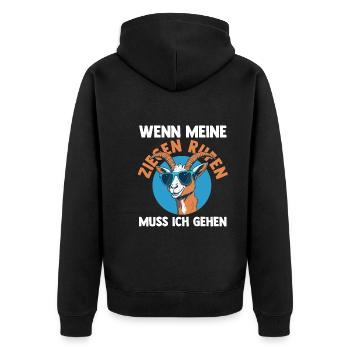 Ziege Ziegenbauer Bauernhof Landwirt Bauer Ziegen - Unisex Premium Bio Zip Hoodie - Schwarz - Hinten - Nico (187cm)