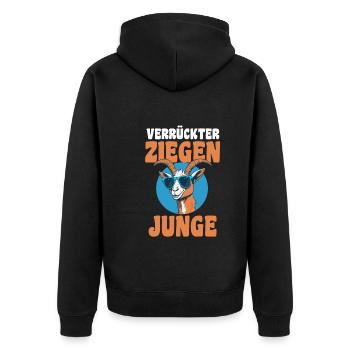Ziege Ziegenbauer Bauernhof Landwirt Bauer Ziegen - Unisex Premium Bio Zip Hoodie - Schwarz - Hinten - Nico (187cm)
