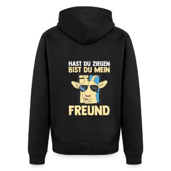 Ziege Ziegenbauer Bauernhof Landwirt Bauer Ziegen - Unisex Premium Bio Zip Hoodie - Schwarz - Hinten - Nico (187cm)