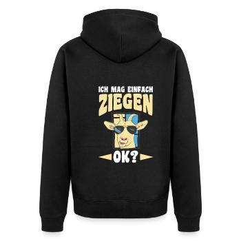 Ziege Ziegenbauer Bauernhof Landwirt Bauer Ziegen - Unisex Premium Bio Zip Hoodie - Schwarz - Hinten - Nico (187cm)