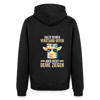 Ziege Ziegenbauer Bauernhof Landwirt Bauer Ziegen - Unisex Premium Bio Zip Hoodie - Schwarz - Hinten - Nico (187cm)