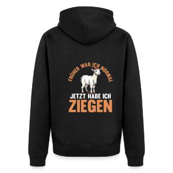 Ziege Ziegenbauer Bauernhof Landwirt Bauer Ziegen - Unisex Premium Bio Zip Hoodie - Schwarz - Hinten - Nico (187cm)