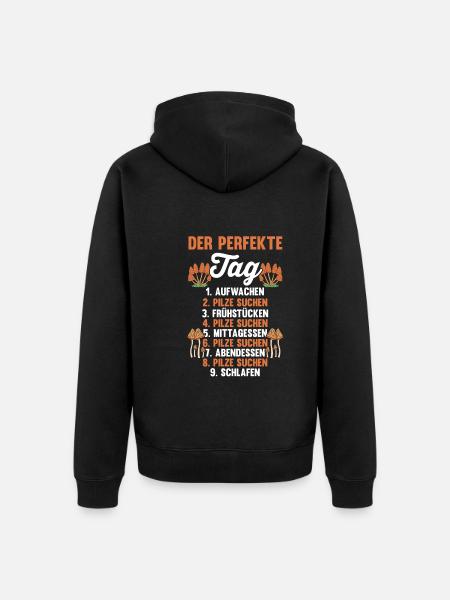 Pilz Pilze Pilzjäger Pilzsammler - Unisex Premium Bio Zip Hoodie - Schwarz