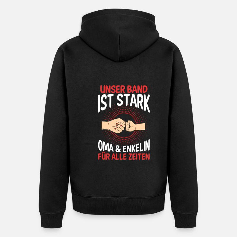Oma Großmutter und Enkelin - Unisex Premium Bio Zip Hoodie - Schwarz