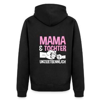 Mutter Muttertag Mama und Tochter - Unisex Premium Bio Zip Hoodie - Schwarz - Hinten - Nico (187cm)