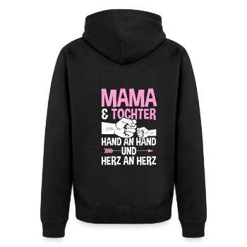 Mutter Muttertag Mama und Tochter - Unisex Premium Bio Zip Hoodie - Schwarz - Hinten - Nico (187cm)