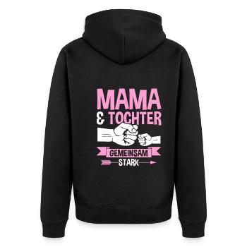 Mutter Muttertag Mama und Tochter - Unisex Premium Bio Zip Hoodie - Schwarz - Hinten - Nico (187cm)