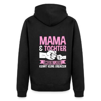 Mutter Muttertag Mama und Tochter - Unisex Premium Bio Zip Hoodie - Schwarz - Hinten - Nico (187cm)