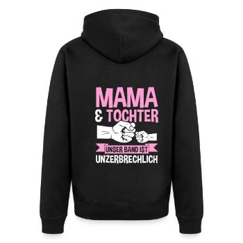 Mutter Muttertag Mama und Tochter - Unisex Premium Bio Zip Hoodie - Schwarz - Hinten - Nico (187cm)