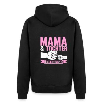 Mutter Muttertag Mama und Tochter - Unisex Premium Bio Zip Hoodie - Schwarz - Hinten - Nico (187cm)