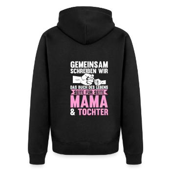 Mutter Muttertag Mama und Tochter - Unisex Premium Bio Zip Hoodie - Schwarz - Hinten - Nico (187cm)