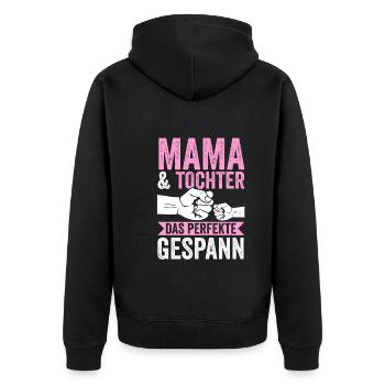 Mutter Muttertag Mama und Tochter - Unisex Premium Bio Zip Hoodie - Schwarz - Hinten - Nico (187cm)