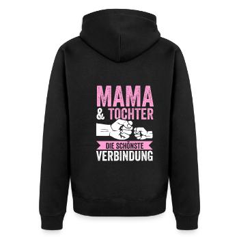 Mutter Muttertag Mama und Tochter - Unisex Premium Bio Zip Hoodie - Schwarz - Hinten - Nico (187cm)