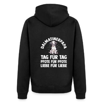 Hund Dalmatiner - Unisex Premium Bio Zip Hoodie - Schwarz - Hinten - Nico (187cm)
