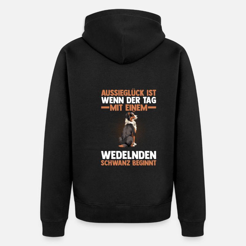 Australian Shepherd Hund Aussie - Unisex Premium Bio Zip Hoodie - Schwarz