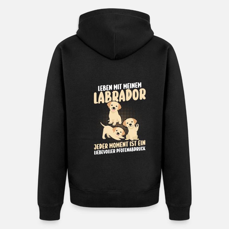 Hund Labrador - Unisex Premium Bio Zip Hoodie - Schwarz