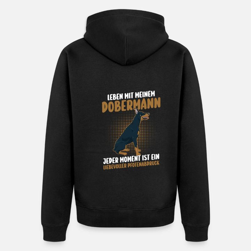 Hund Dobermann - Unisex Premium Bio Zip Hoodie - Schwarz