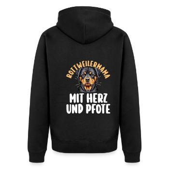 Dog Rottweiler Mom Dog Mom Mom Rottweiler - Unisex Premium Organic Zip Hoodie - black - Back - Nico (187cm)