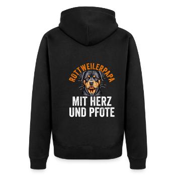 Dog Rottweiler Dad Dog Dad Rottweiler - Unisex Premium Organic Zip Hoodie - black - Back - Nico (187cm)