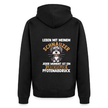 Riesenschnauzer Hund Schnauzer - Unisex Premium Bio Zip Hoodie - Schwarz - Hinten - Nico (187cm)