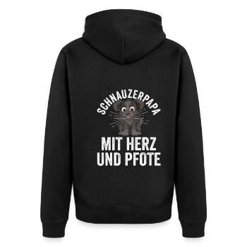 Dog Dog Dad Father Schnauzer Dad Schnauzer - Unisex Premium Organic Zip Hoodie - black - Back - Nico (187cm)